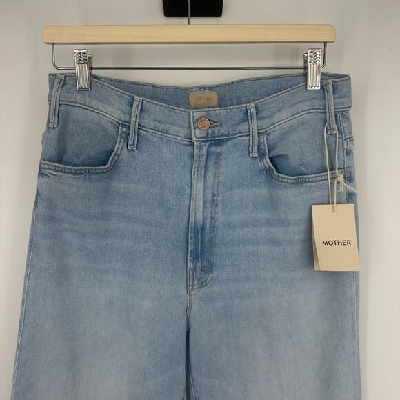 Mother The Hustler Roller Flood in Cheri Cheri Size 30 High Rise Wide Leg Light - Picture 14 of 15